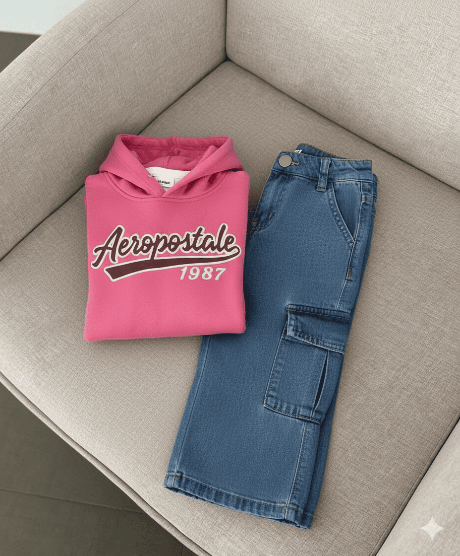 ensemble Sweat & jean cargo fille للبنات